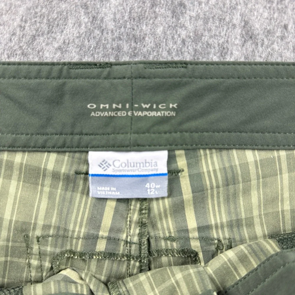 Columbia Omni-Wick Green Plaid Cargo Shorts Mens 40 Hiking Outdoor AM4083 - Picture 7 of 12